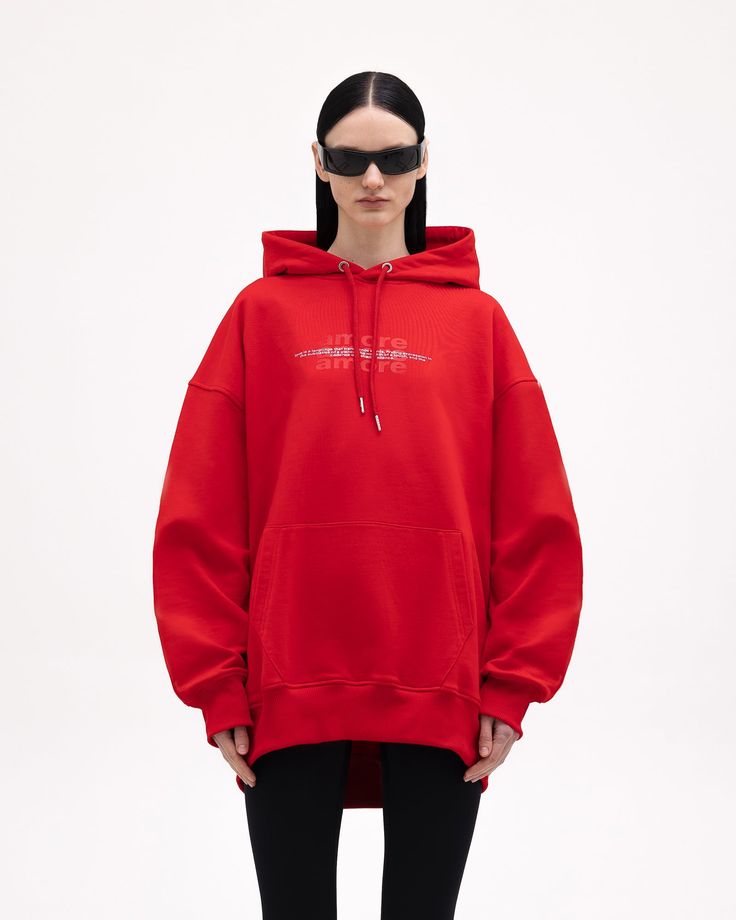 Oversized unisex red hoodie made with high-quality cotton, ensuring a soft and comfortable feels. Featuring a stylish red print in the AMORE edition. Material: 100% cotton three thread Model wears: L sizeModels height: 178 cm Red Cotton Hoodie For Fall, Red Relaxed Fit Sweatshirt For Winter, Red Hoodie With Drawstring Hood, Red Cotton Hoodie, Oversized Red Sweatshirt With Ribbed Cuffs, Oversized Red Hoodie With Drawstring, Oversized Red Hoodie With Ribbed Cuffs, Red Oversized Hoodie With Ribbed Cuffs, Oversized Red Hoodie For Streetwear