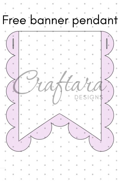 a pink banner with scalloped edges and the words free banner printable on it