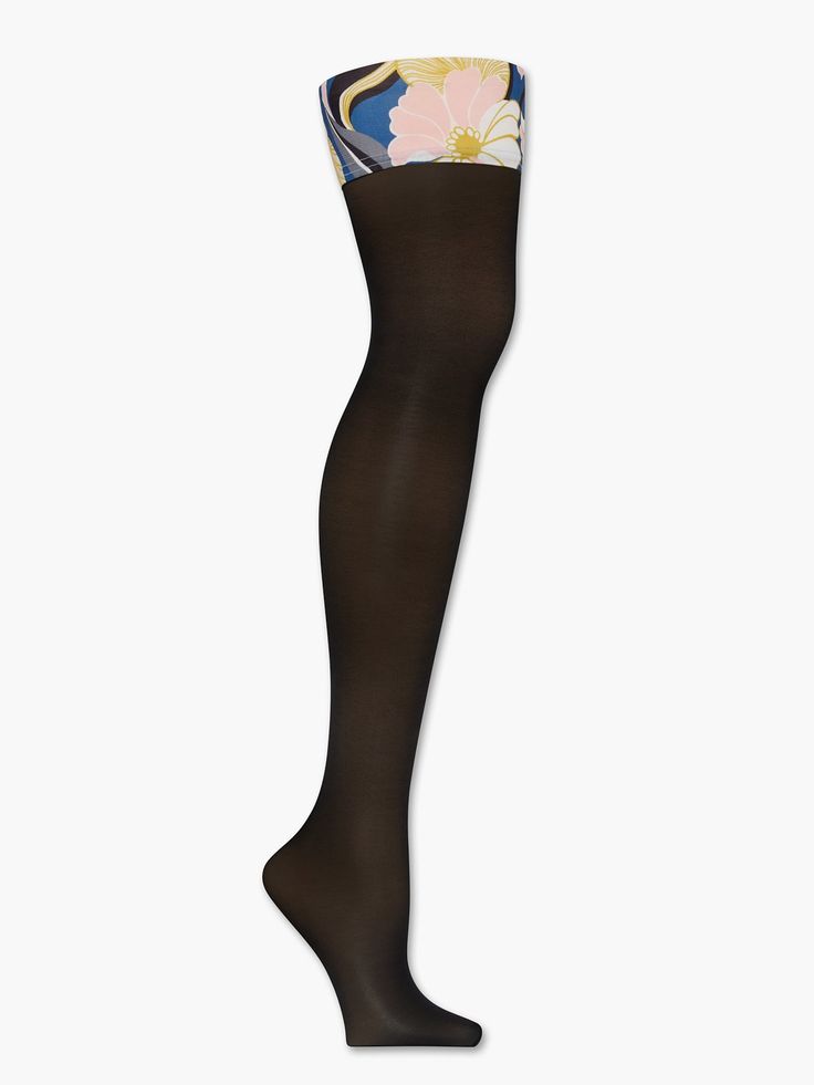 Sexties Stay-Up Stockings in Black & Multi | SAVAGE X FENTY Thigh Band, Sheer Knit, Savage X Fenty, Everyday Basics, Black Caviar, Classic Blue, Satin Fabric, Rihanna, Knit Fabric