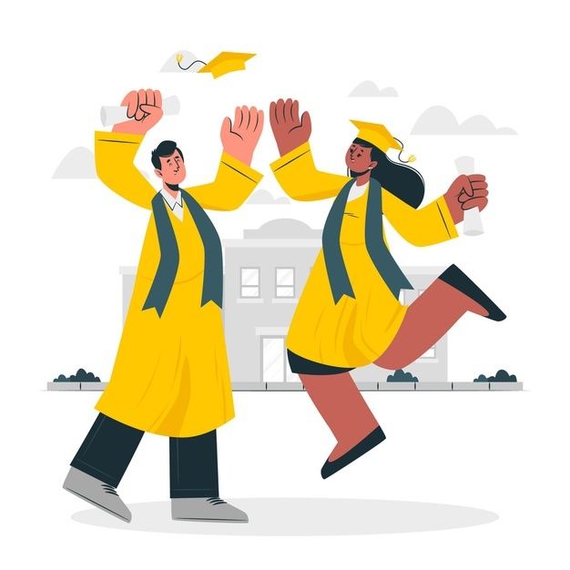 two people dressed in yellow and black are dancing together with their hands up to the sky