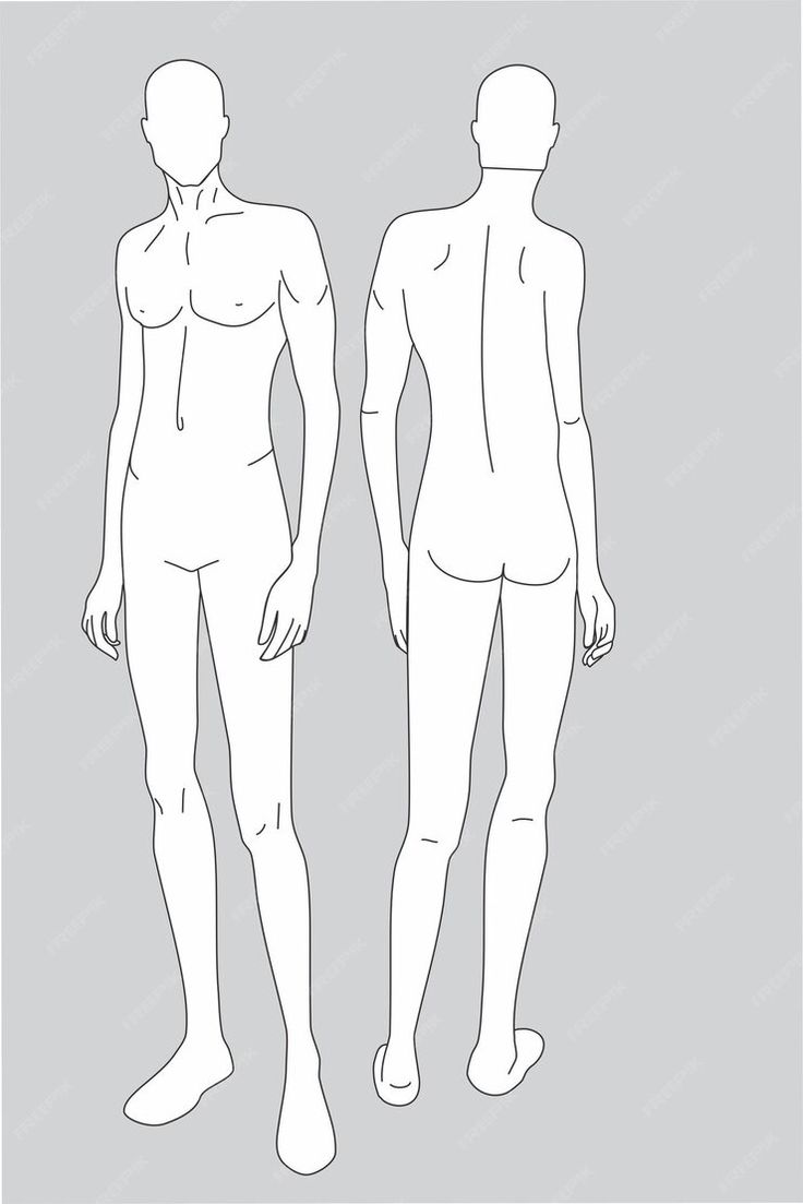 the front and back view of a male mannequin