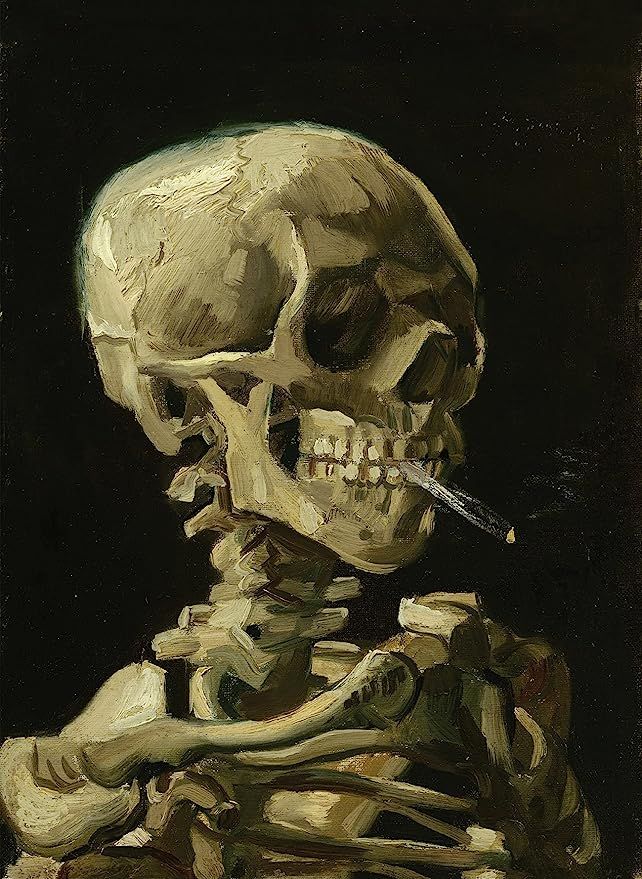 A Skeleton, Vincent Van Gogh, Van Gogh, Skeleton, Human, Van, Black, Art