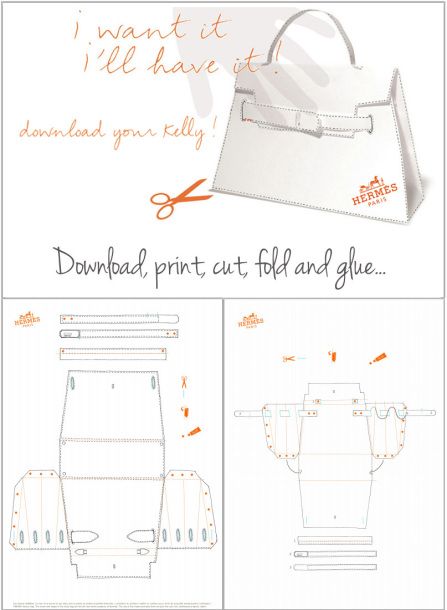 the instructions for how to make a handbag out of paper and glue with scissors