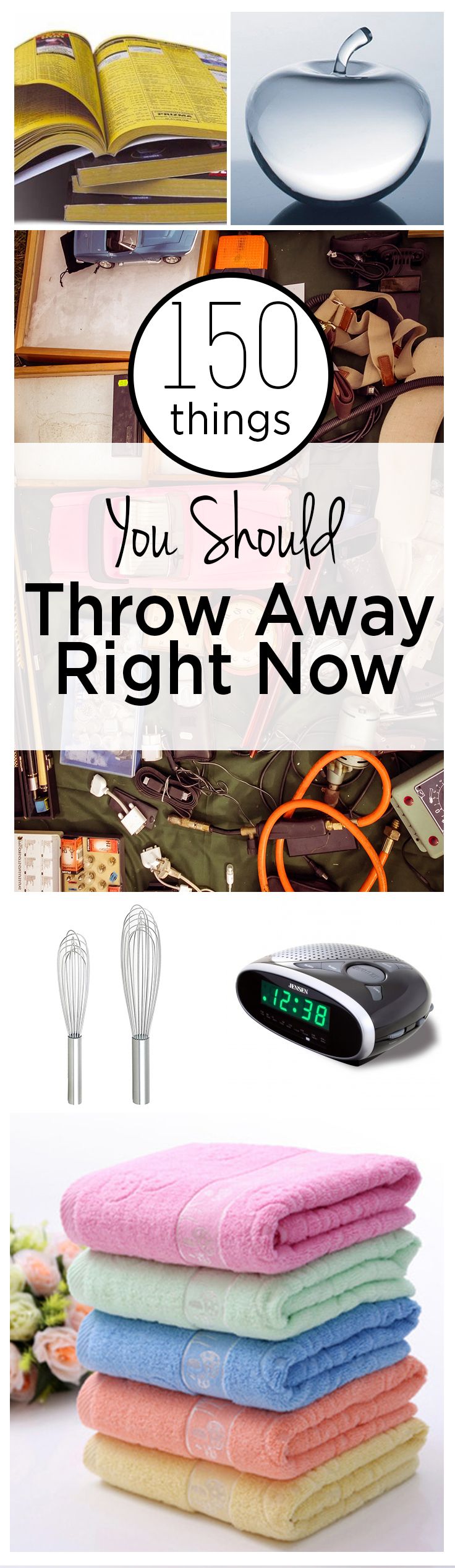 150 Things You Should Throw Away Right Now Space Organization, Casa Clean, Clutter Control, Diy Organizer, Cleaning Stuff, Organizational Ideas, Getting Rid Of Clutter, Cleaning House, Clutter Free Home