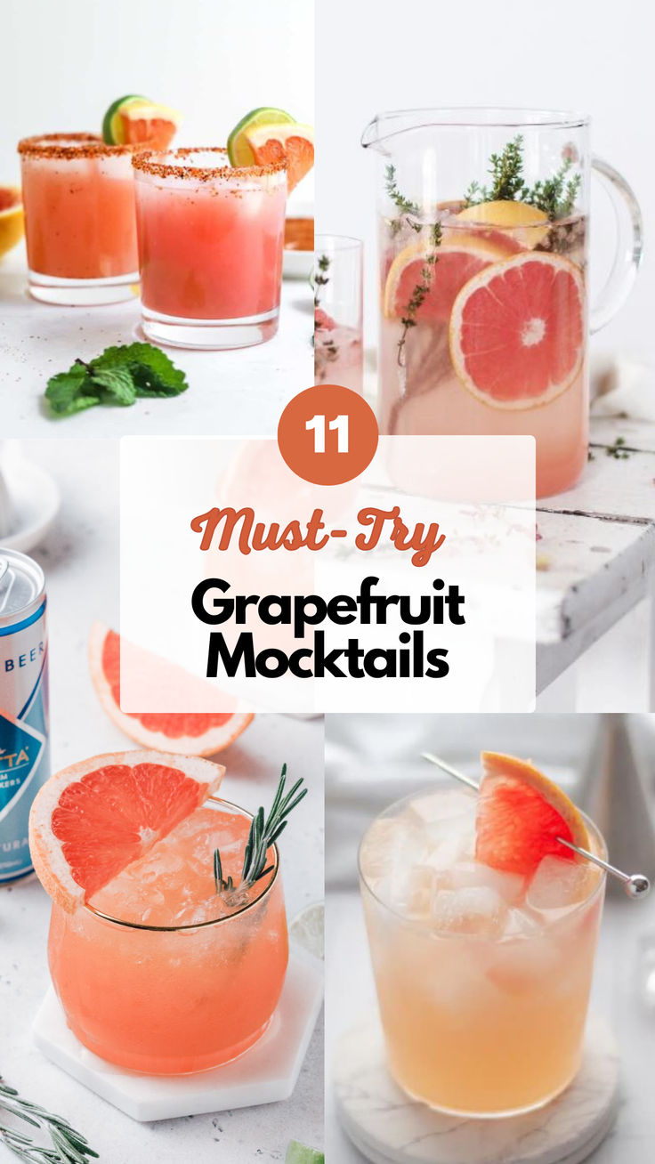 Grapefruit Mocktails Grapefruit Cocktail Non Alcoholic, Grapefruit Drinks Nonalcoholic, Citrus Mocktails Non Alcoholic, Mocktails Grapefruit, Low Cal Mocktail Recipe, Summer Mocktails Non Alcoholic Recipes, Grapefruit Mocktail Recipe, Mocktail Grapefruit, Fresca Mocktail