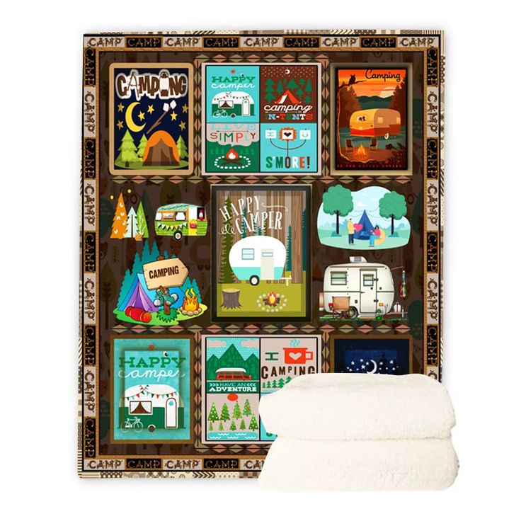 a quilt made to look like an rv park