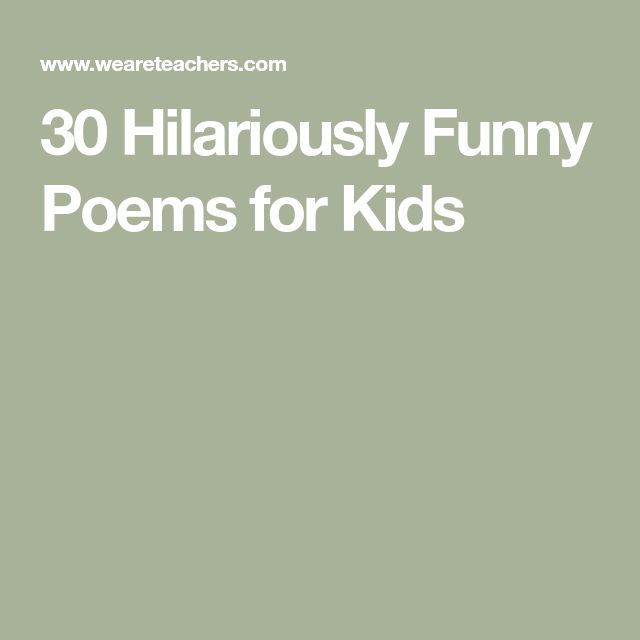 the words, 30 hilariously funny poem for kids are in front of a green background