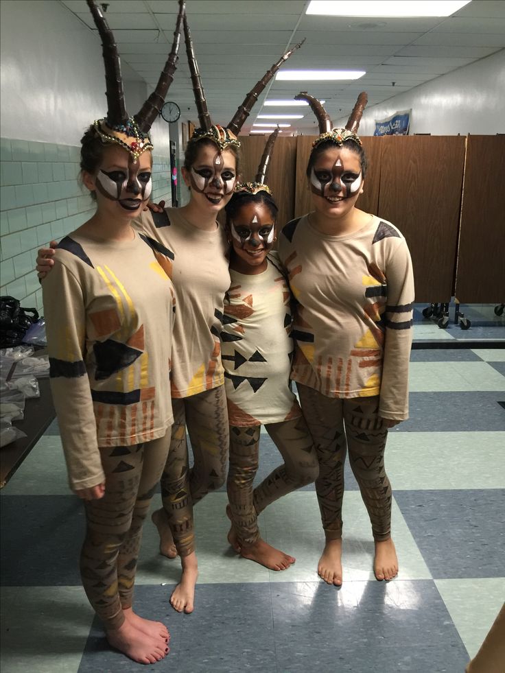 herd of gazelles Lion King Gazelle Costume, Lion King Group Costume, Antelope Costume, Face Makeup Costume, Gazelle Costume, Lion King Jr Hyena Costume, Jungle Costumes, Lion King Jr Costumes, Elephant Graveyard Lion King