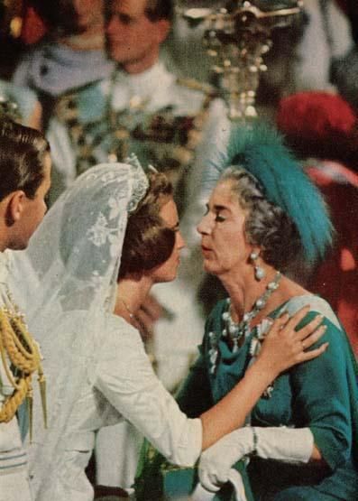 an old photo of queen elizabeth and prince edward in the royal family's wedding