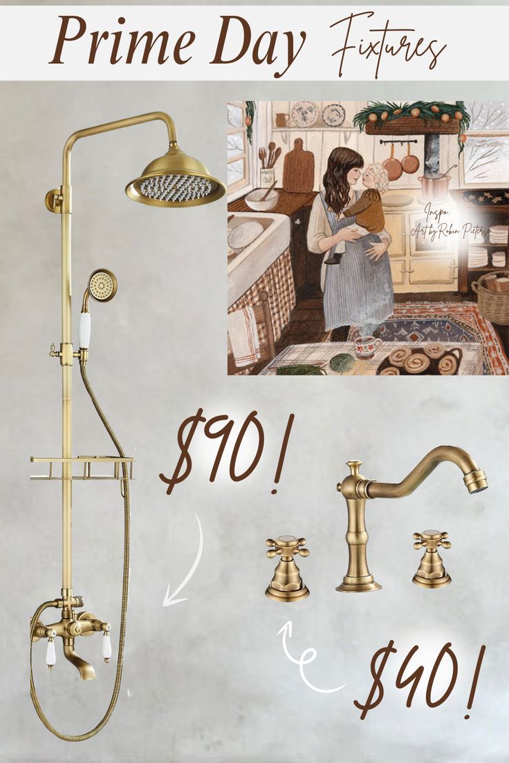 an advertisement for a new faucet and shower head, with the price $ 10 00