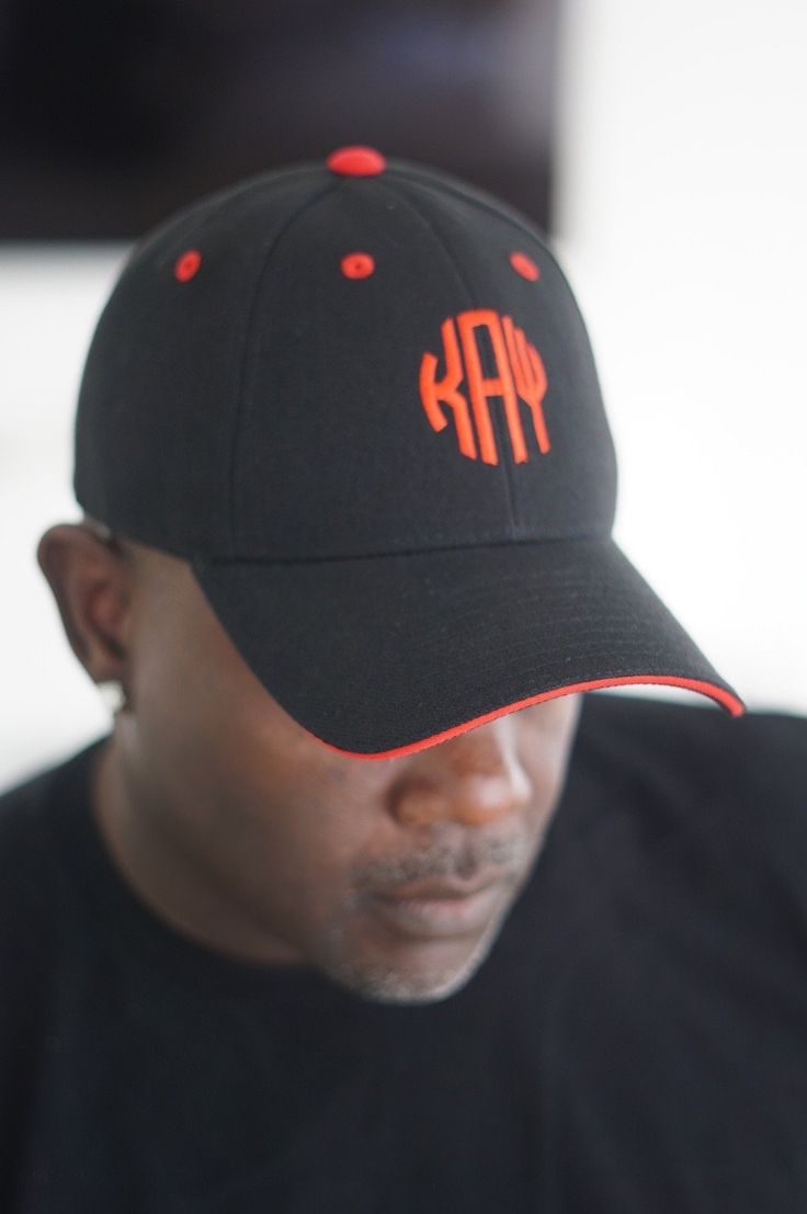 With unique designs you won't find anywhere else, our caps are the quality type that are designed with a thicker woven fabric. Not those flimsy weak ones that lose shape. 6-Panel. 100% stitched embroidered design. Curved brim. Dry clean only. Comes in: Velcro Adjust back. Perfect for those classy & suave Nupes of Kappa Alpha Psi (ΚΑΨ) who need a cap for all casual, sports and/or fitness occasions. Black Hat With Embroidered Logo And Curved Visor, Black Embroidered Trucker Cap, Embroidered Black Trucker Hat, Casual Black Hat With Custom Embroidery, Black Curved Brim Baseball Cap With Embroidered Logo, Black Embroidered Snapback Hat, Black Embroidered Cotton Trucker Hat, Black Baseball Cap With Letter Print And Curved Brim, Black Baseball Cap With Custom Embroidery