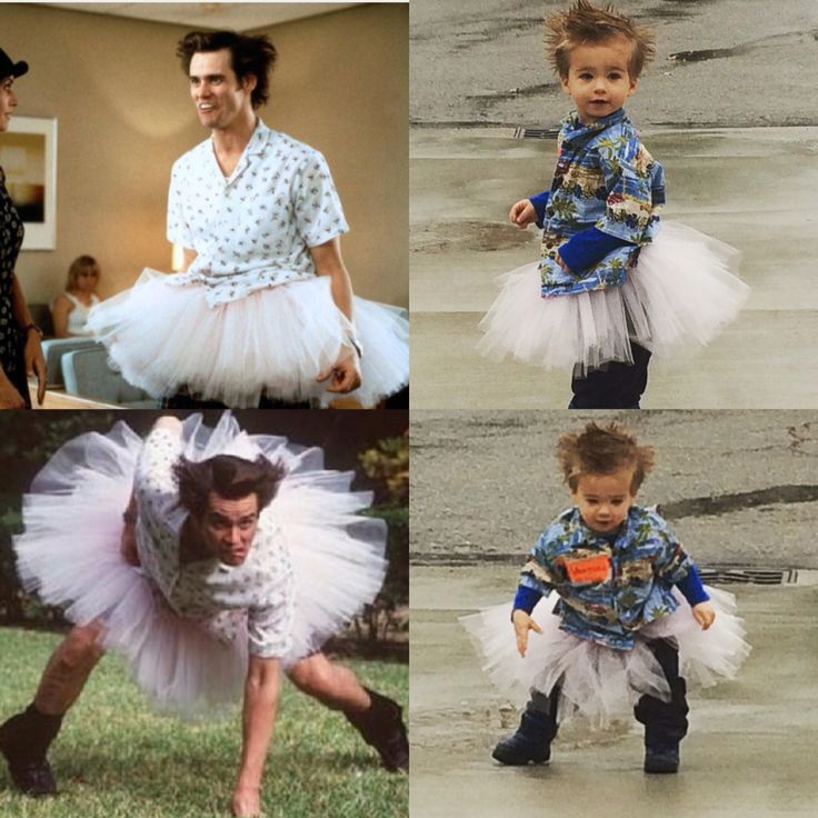 four different pictures of people dressed up in tutus and dresses, one with an infant on his lap