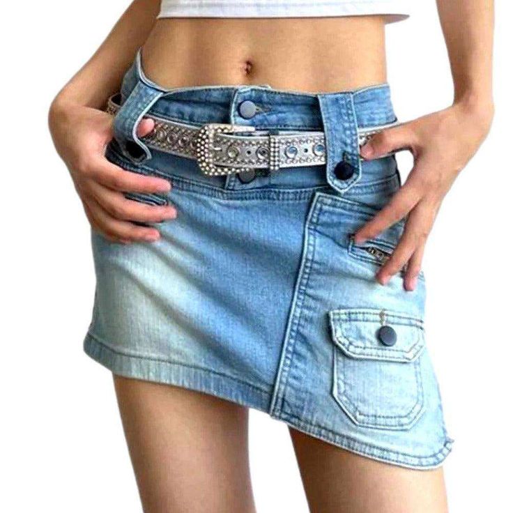 Take a step back in time and make a statement with our Y2K-inspired sanded denim mini skirt from the 2023 Spring-Summer Collection! This medium-waist skirt with buttons closure brings a unique blend of vintage vibes and modern fashion. making it the perfect addition to your wardrobe.Why You'll Fall In LoveThis one-of-a-kind skirt is sure to turn heads! It offers a unique sanded finish that gives it an eye-catching texture. and its Y2K-style printed prints add a touch of artistic trend. Don't for High Rise Y2k Skort, Trendy Medium Wash Skirt With Belt Loops, Spring Medium Wash Skirt With Belt Loops, Blue Mini Denim Skirt With Belt Loops, Spring Denim Skirt With Belt Loops In Medium Wash, Summer Medium Wash Denim Skirt With Belt Loops, Spring Medium Wash Denim Skirt With Belt Loops, Y2k Style Denim Bottoms For Summer, Fitted Mid-rise Denim Skirt For Summer