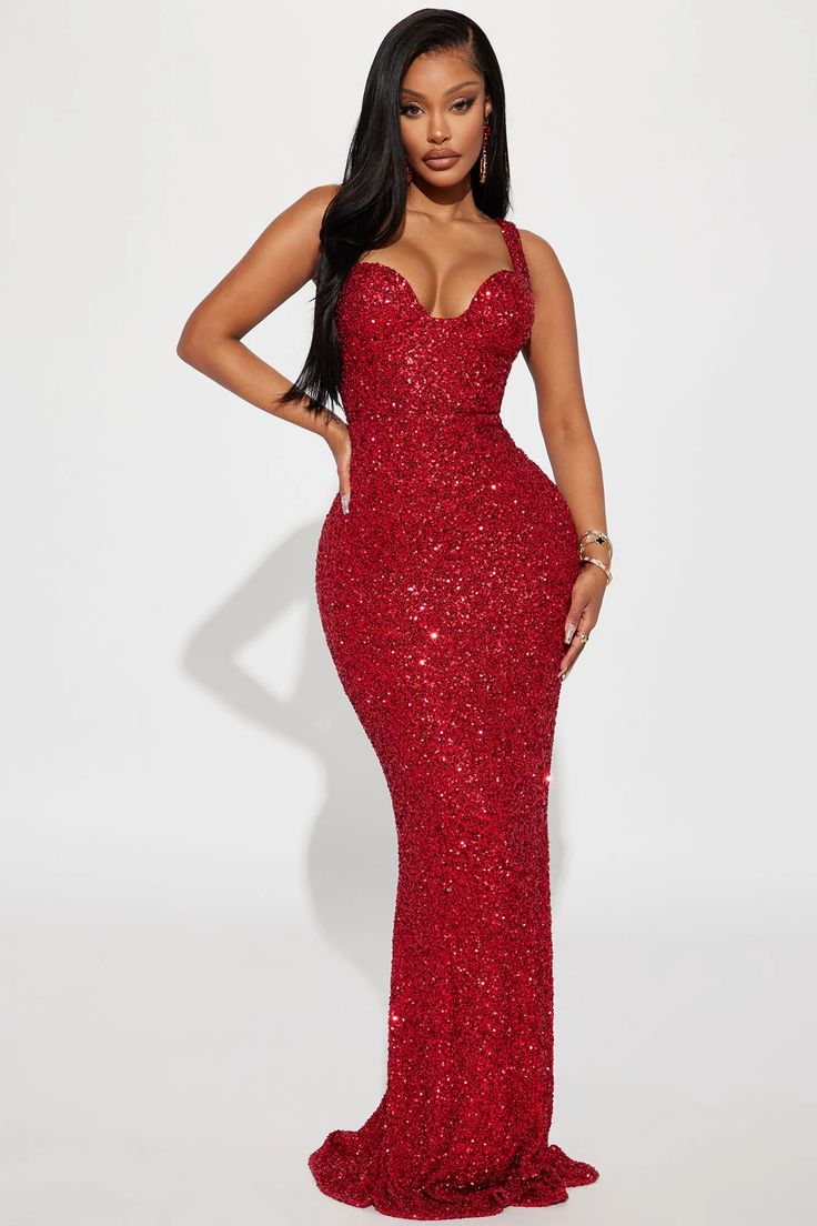 Alora Sequin Maxi Dress - Red | Fashion Nova, Dresses | Fashion Nova Fashion Nova Prom Dresses, Red Sequin Dress, Tulle Maxi Dress, Maxi Dress Sleeveless, Sequin Maxi Dress, Sequin Maxi, Christmas Party Dress, Red Sequin, Fashion Nova Dress