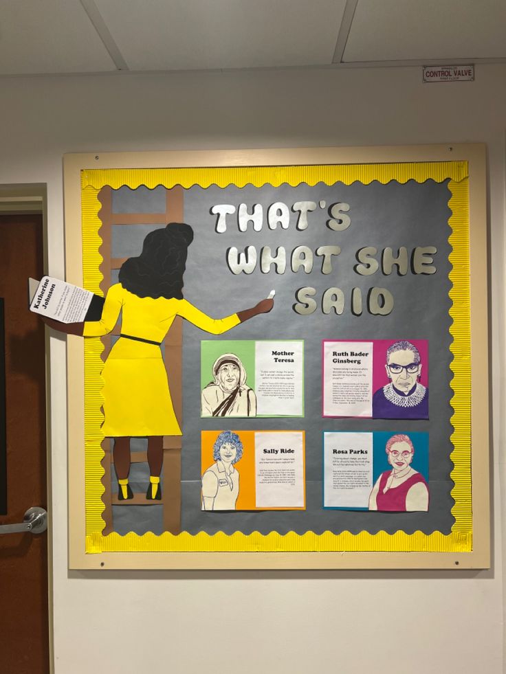 a bulletin board that says, that's what she said