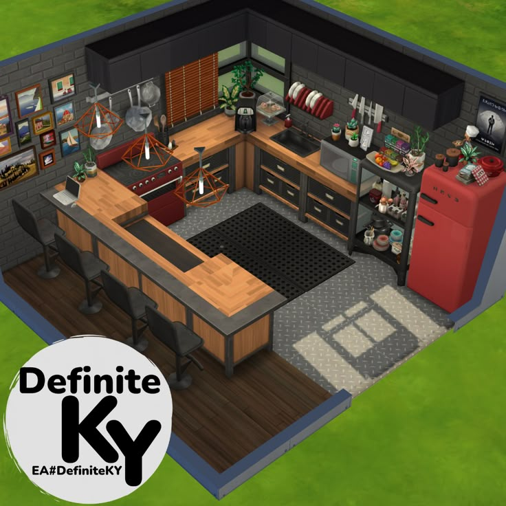 Outer Ideas, Sims 4 Houses Layout, Sims Freeplay Houses, Sims 4 Kitchen, Small House Layout, Diy House Plans, Sims 4 House Plans, Sims 4 House Building, Sims 4 House Design