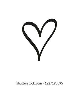 the outline of a heart is drawn in black ink on a white background, it looks like