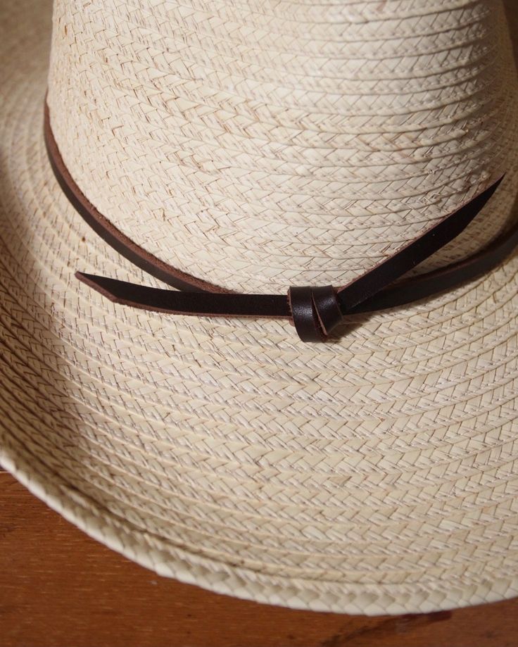 This adjustable hat band cinches down to fit most hats, and easily tightens by simply pulling each end of leather. The slim strips of leather add a nice accessory to any hat and it is easily interchangeable with other bands. Made with premium chap leather sourced from US tanneries Adjustable knot closure fits up to 7 5/8 hat size After pulling the band snug to fit your hat, remove the band and trim excess leather with scissors or box cutter to your desired length We recommend periodically re-tig Hat Bands, Adjustable Knot, Belt Jewelry, Hat Band, Leather Care, Adjustable Hat, Hat Sizes, Leather Handmade, The Band