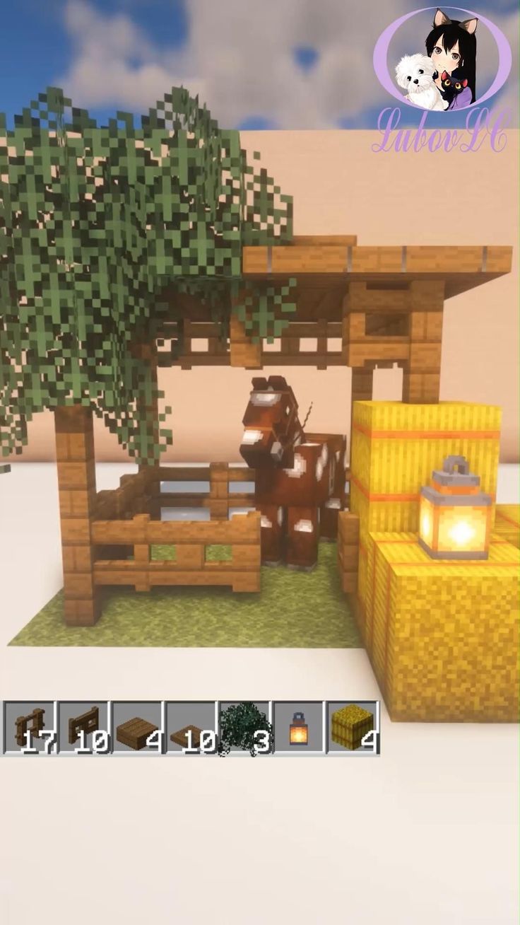 Minecraft Small Stable Ideas, Small Minecraft Horse Stable, Horse House Minecraft Ideas, Small Farm Ideas Minecraft, Minecraft Animal Pens Aesthetic, Aesthetic Horse Stable Minecraft, Begginer Minecraft House, Small Build Ideas Minecraft, Minecraft Stable Ideas Easy