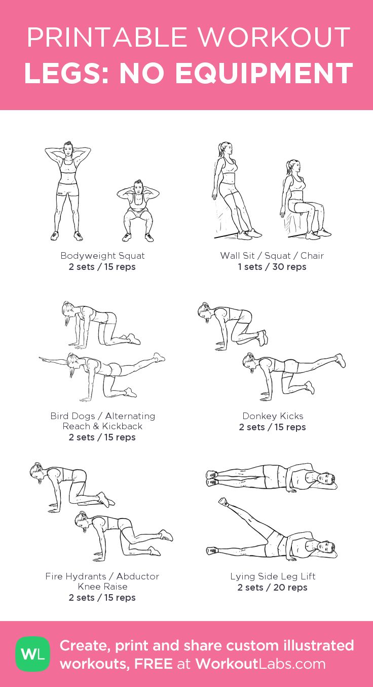 the printable workout poster shows how to do an exercise with no equipment or equipment