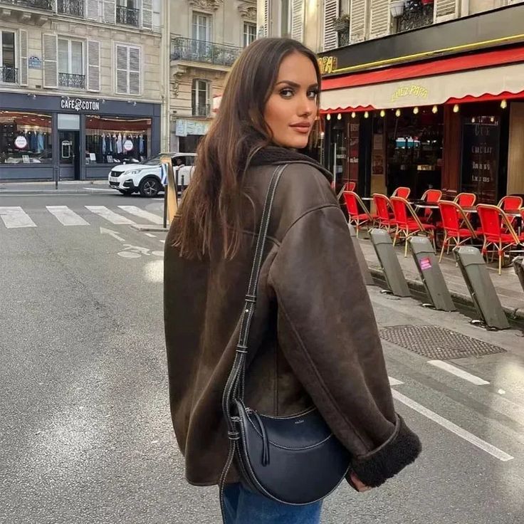 FREE SHIPPING ON ALL ORDERS OVER $50 | 100% SATISFACTION GUARANTEED Click "ADD TO CART" To Get Yours Now | Up To 60% OFF✨ Stay warm and stylish with our Women's Thick Faux Leather Jacket, designed to provide ultimate comfort and a chic look during the colder months. This plush jacket combines the sleekness of faux leather with the coziness of a plush interior, making it a perfect outerwear choice for any fashion-forward woman. Ideal for both casual and more refined occasions, this jacket ensures Faux Leather Jacket Women, Plush Jacket, Womens Tweed, Bandeau Tops, Lapel Coat, Mini Robes, Wool Blend Coat, Winter Mode, Warm Jacket