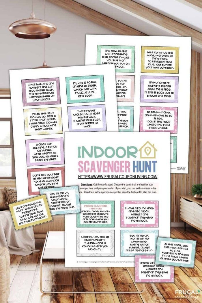 an indoor scavenger hunt is shown in this image