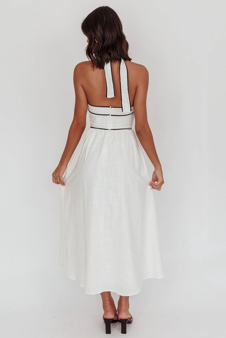 Shop the Rune Backless Maxi Dress White | Selfie Leslie Maxi Dress White, Yellow Bridesmaid Dresses, Backless Maxi Dress, Yellow Bridesmaids, Veil Hairstyles, Contemporary Chic, Grad Dresses, Backless Maxi Dresses, Straight Neckline