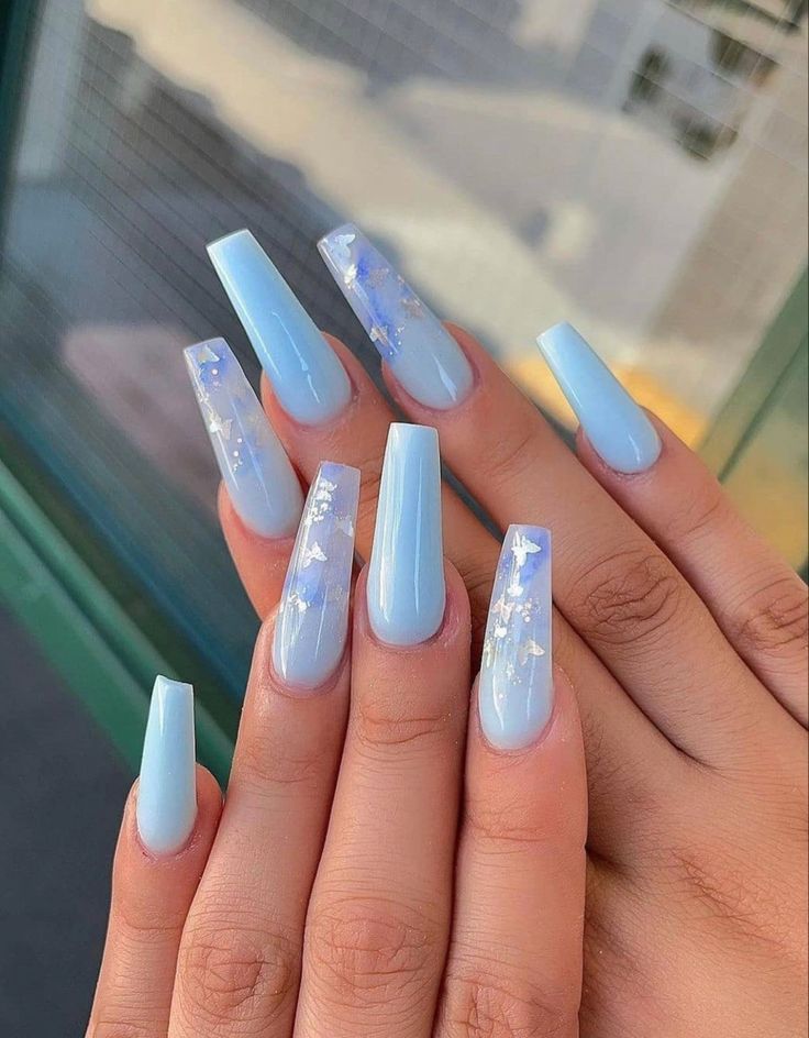 Boy Baby Shower Nail Ideas, Baby Boy Shower Nails, Baby Boy Nail Ideas, Boy Baby Shower Nails, Blue Baby Shower Nails, Baby Shower Nail Ideas, Baby Shower Nails Boy, Baby Blue Acrylic Nails, Shower Nails