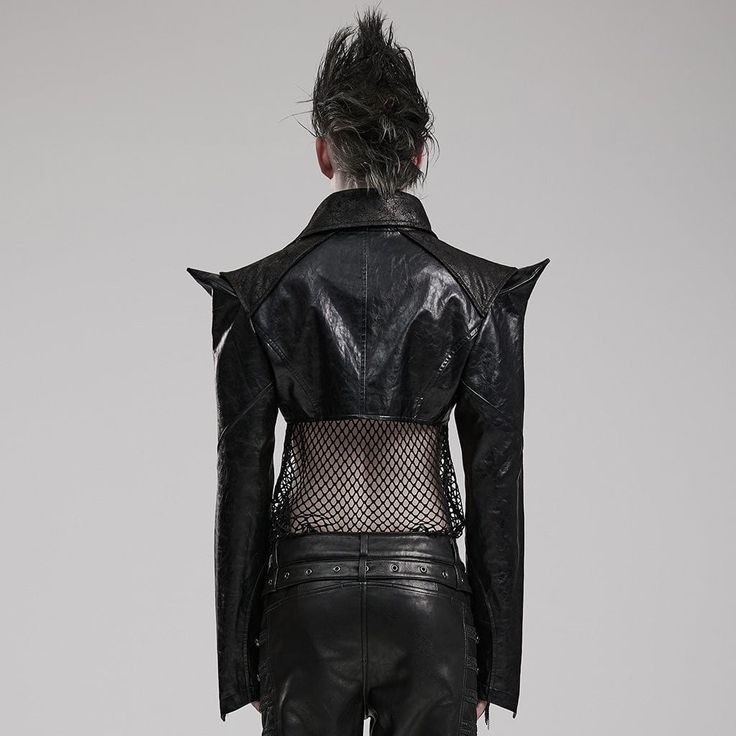 This jacket is made of textured faux leather fabric. It has fascinated distinctive sharp shoulders. The coat has a zipper on the front for closure. 
 
Material:?Polyester; Cotton;?Faux Leather; Metal Fibre 
Weight: 0.512KG 
Size:?S-5XL 
SKU:?WY-1564PDM 
? Steampunk Shorts, Steampunk Outfits, Punk Shorts, Black Faux Leather Jacket, Style Steampunk, Skull Hand, Steampunk Clothing, Faux Leather Fabric, Designer Shorts