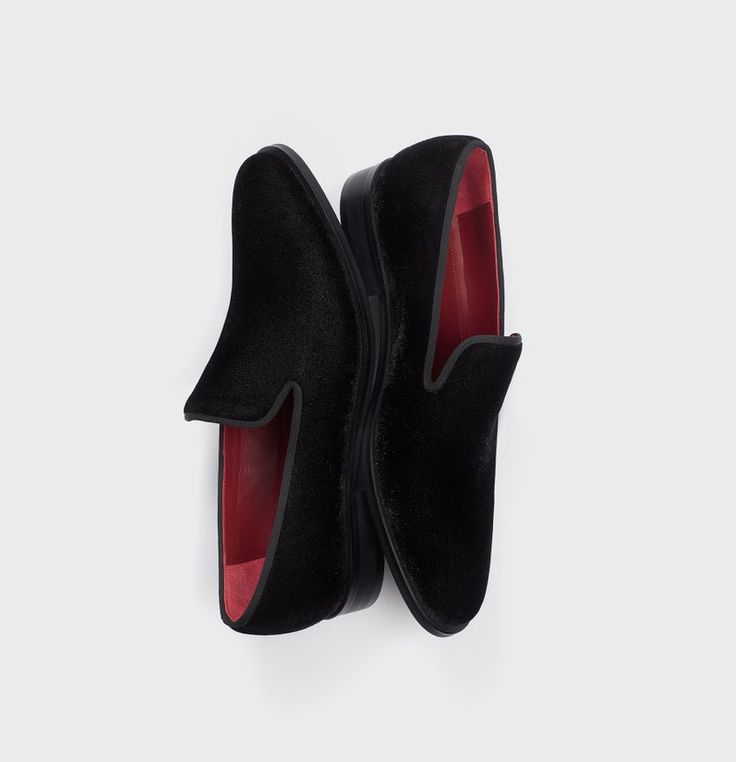 Velvet Slip-On Shoes | The Black Tux Black Suede Party Loafers, Elegant Formal Winter Loafers, Party Slip-on Loafers With Rubber Sole, Suede Slip-on Evening Loafers, Evening Suede Slip-on Loafers, Elegant Black Slip-ons For Party, Classic Slip-ons For Party, Black Slip-ons For Evening, Black Slip-ons For Evening With Round Toe