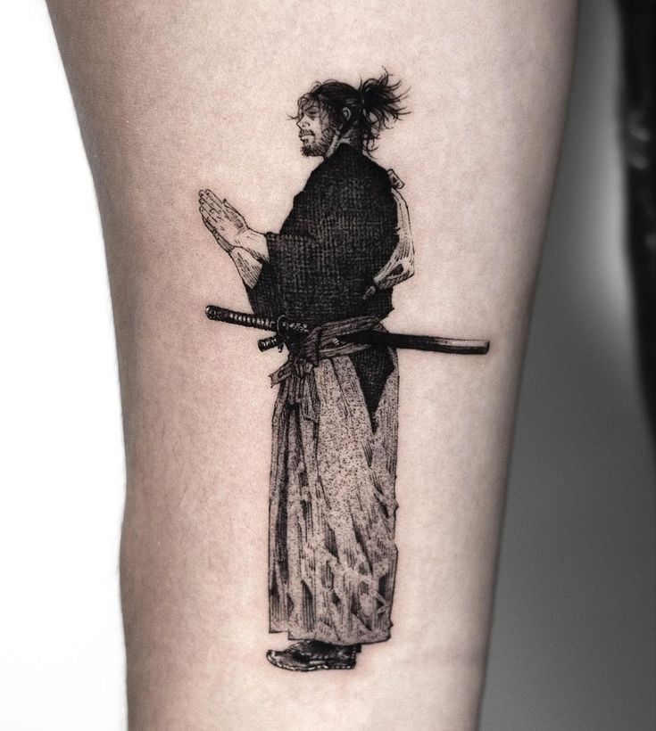 Musashi Manga, Vagabond Tattoo, Vintage Tattoo Art, Taboo Tattoo, Men Tattoos Arm Sleeve, Manga Tattoo, Flame Tattoos, Cool Forearm Tattoos, Tattoo Collection