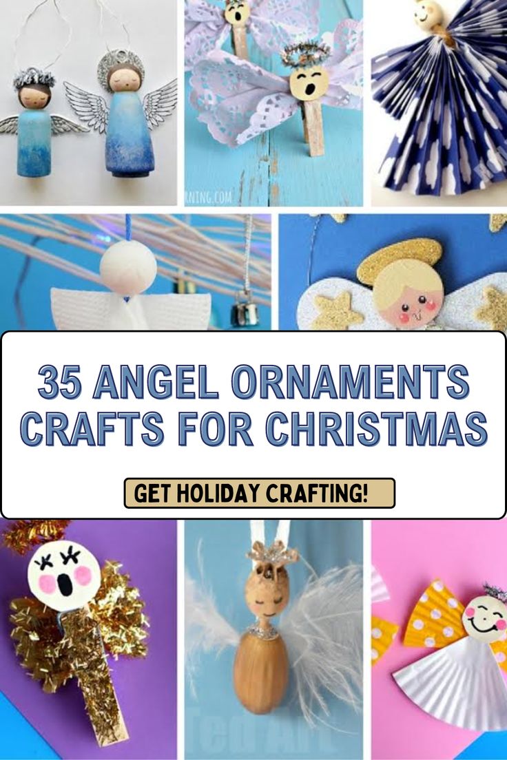 Make Angel Ornaments for Christmas. These are cute, pretty, whimsical, angelic ornaments—Christmas Crafts. Get started early with these ideas for the holidays. Hang them on the tree, give them to someone, or make them for a holiday craft fair. Which angel crafts will you make first? Click over to see all the craft ideas or pin it for later. Angel ornaments made from various materials, wooden, cloth pins paper, pipe cleaner, painted, simple, cute, festive, pretty angel ornaments..., Angel Christmas Craft Preschool, Angel Crafts For Kids Christmas, Diy Christmas Angel Ornaments Ideas, Kids Angel Crafts Christmas, Angel Craft Ornament, Religious Christmas Ornaments Diy Kids, Making Angel Ornaments, Sunday School Angel Crafts, Angel Ornaments For Kids To Make