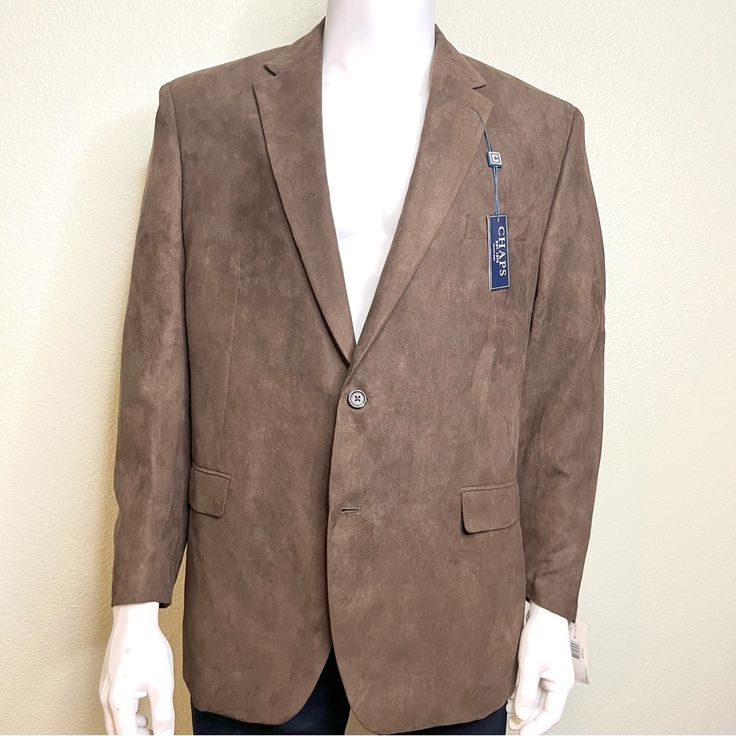 Features: The Rich Brown Microsuede Fabric Adds Both Texture And Warmth, Making It Ideal For A Range Of Occasions. Whether You're Attending A Semi-Formal Event Or Seeking Polished Everyday Style, It's Not Just A Sport Coat; It's Your Key To Understated Elegance That Seamlessly Blends Versatility And Refined Design. Condition: Brand New With Tags. Please Review Photos And Let Me Know If There Are Any Questions. Material: 100% Polyester Size: 46r Approximate Measurements: Chest: 26” Length: 32” Sl Suede Suit, Microsuede Fabric, Blue Sport Coat, Ralph Lauren Blazer, Mens Blazer Jacket, Men's Chaps, Houndstooth Jacket, Chaps Ralph Lauren, Corduroy Blazer