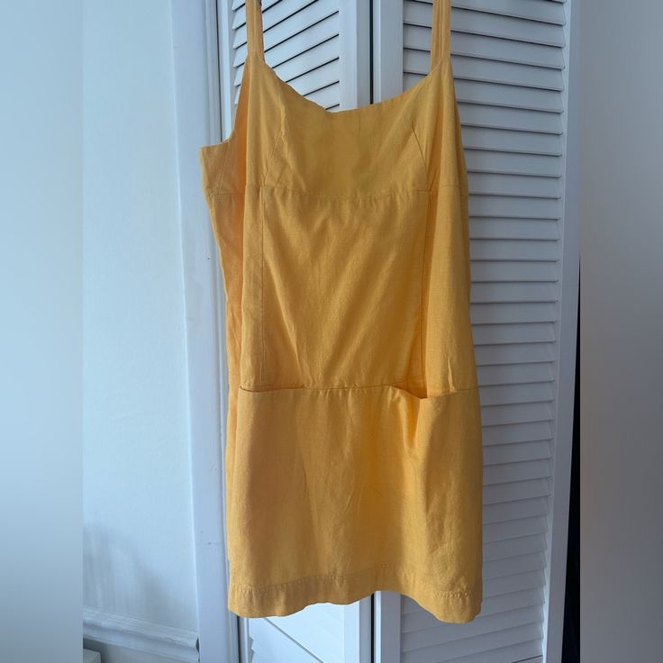 Yellow Urban Dress With Pockets Never Worn New With Tags Casual Mini Dress By Urban Outfitters, Fitted Sundress With Pockets For Beach, Summer Mini Dress With Pockets For Spring, Spring Mini Dress With Pockets, Spring Day Out Dress With Slip Pockets, Spring Dresses With Slip Pockets For Day Out, Yellow Beach Dress With Pockets, Summer Lined Dresses By Urban Outfitters, Urban Outfitters Lined Summer Dresses