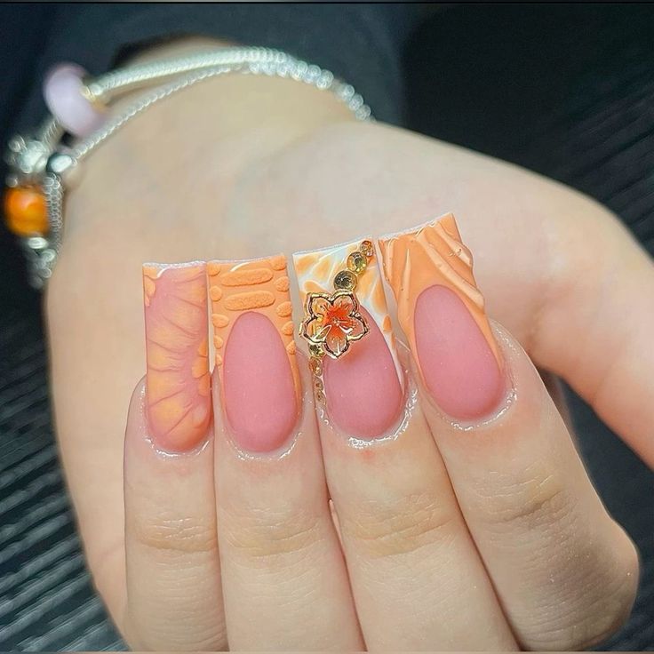 Freestyle Nail Designs, Yellow Short Nails, Peachy Nails, Long Acrylic Nail Designs, Lavender Nails, Colored Acrylic Nails, Girly Acrylic Nails, Work Nails, Short Square Acrylic Nails