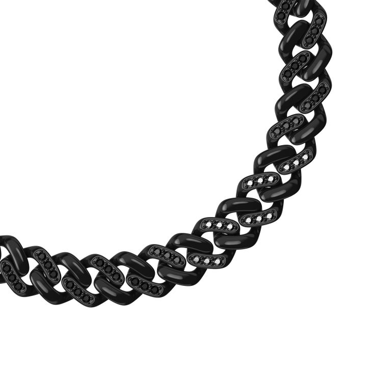 Design: The Classic Curb Chain Diamond Bracelet is meticulously designed, featuring an 8mm Cuban chain and adorned with precisely 0.72 carats of diamonds. Select from yellow, white, or black diamonds to complement their chosen metal color.Length is adjustable, maximum length is 215mm. | Silver Color: Sterling Silver (925 Sterling Silver is a lightweight metal made of 92.5% pure silver. It’s highly durable and designed for everyday wear) Gold Color: 18K Gold Vermeil (Not to be confused with regul Elegant Black Link Jewelry, Elegant Black Link Chain Bracelet, Black Link Jewelry For Formal Occasions, Elegant Black Curb Chain Jewelry, Elegant Black Chain Link Jewelry, Black Chain Link Jewelry With Solid Construction, Elegant Black Cuban Link Necklace, Elegant Black Cuban Link Jewelry, Luxury Black Diamond Bracelet With Accents