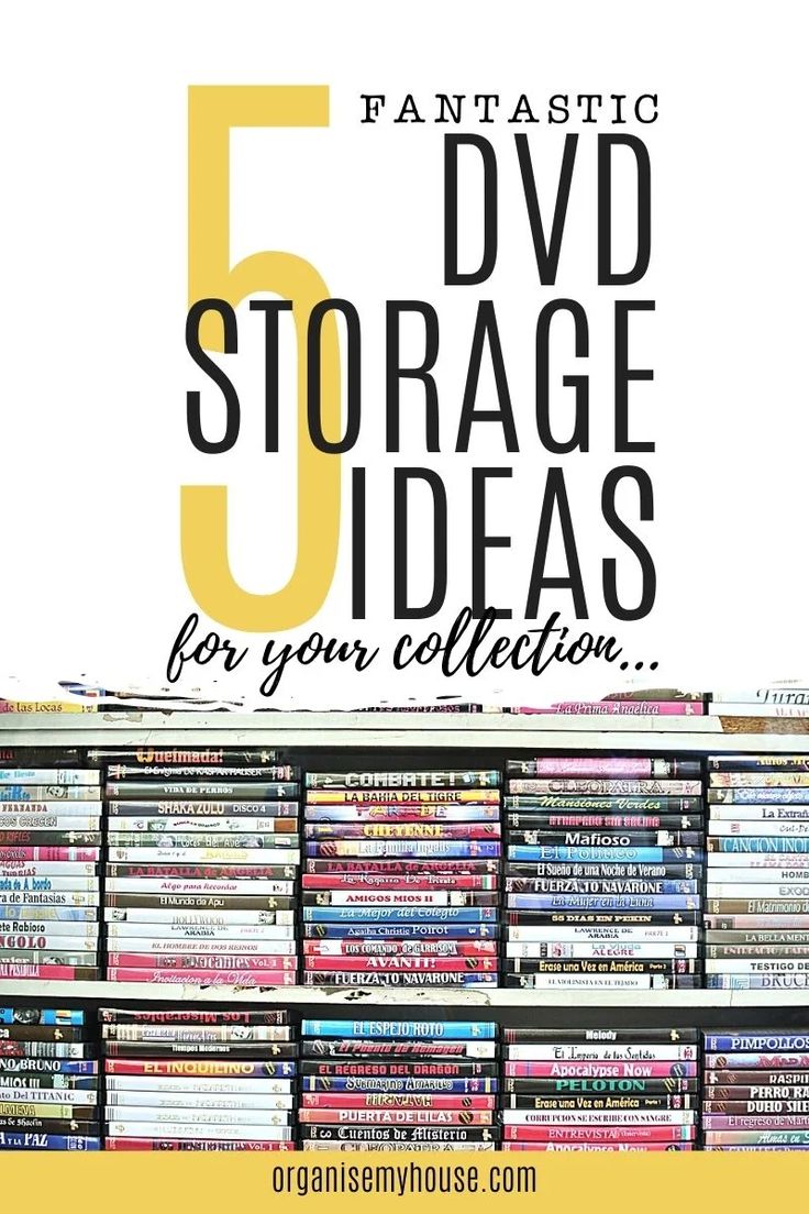 a book shelf filled with books and the words 5 fantastic dvd storage ideas for your collection