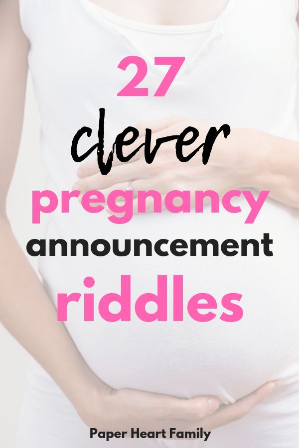 a pregnant woman holding her stomach with the words 27 clever pregancy announcement riddles