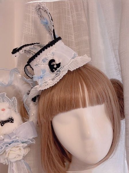 Alice Handmade Bunny Ears Tea Cup Mini Hat Hat With Bunny Ears, Handmade Bunny, Mini Hat, Mad Hatters, Mini Top Hat, Mini Top, Mad Hatter Tea, Kawaii Accessories, Mad Hatter Tea Party