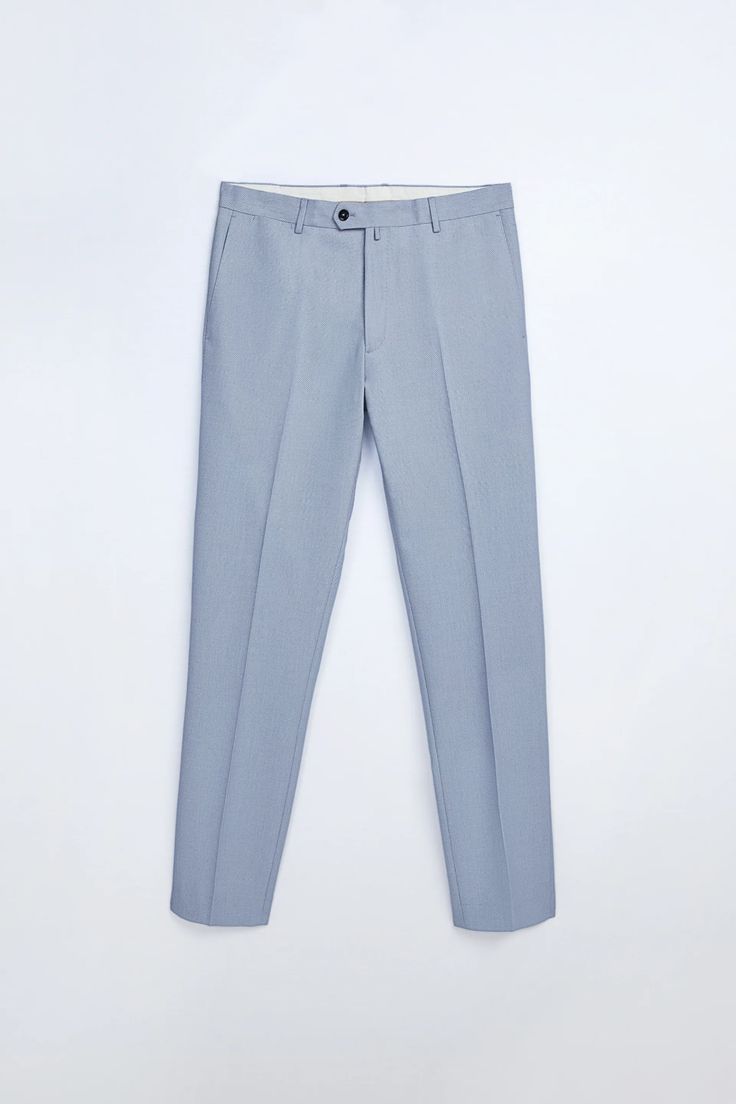 TEXTURED WEAVE BIRDSEYE SUIT PANTS | ZARA United States Fitted Bottoms With Side Pockets And Flat Front, Slim Fit Flat Front Pants With Pockets, Semi-formal Tailored Bottoms With Side Pockets, Tailored Semi-formal Bottoms With Side Pockets, Business Casual Flat Front Bottoms With Side Pockets, Slim Fit Tapered Leg Dress Pants With Pockets, Tailored Flat Front Bottoms With Pockets, Formal Flat Front Bottoms With Side Pockets, Office Slim Fit Bottoms With Pockets