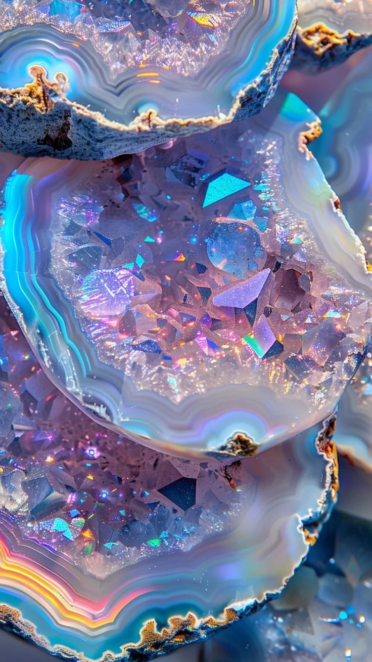 an image of some very pretty things in the water with crystals on it's surface