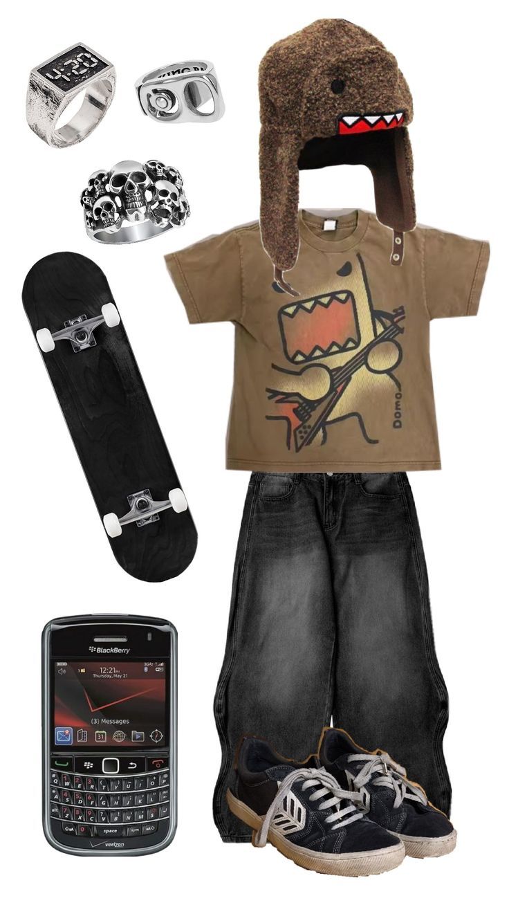 Dark Style Boy, Y2k Boys Outfit, Rocker Style Men, Boy Clothing Styles, Y2k Boy, Y2k Boys, Baggy Outfit Ideas, Street Style Outfits Casual, Trashy Outfits