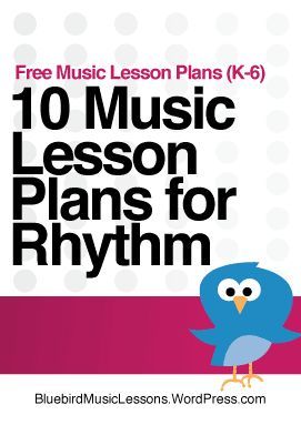 a blue bird with the words 10 music lesson plans for rhym on it