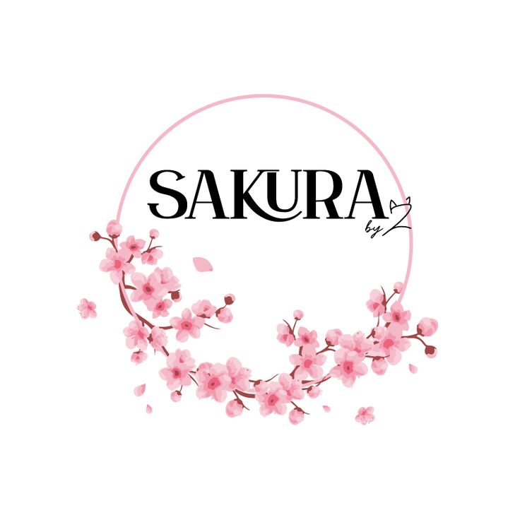 LOGO DESIGN SAKURA by Z CHERRY BLOSSOM Cherry Blossom Logo Design, Blossom Logo Design, Cherry Blossom Logo, Skincare Brand Logo, Sakura Logo, Japanese Spa, Boba Shop, Cherry Blossom Japan, Japan Sakura