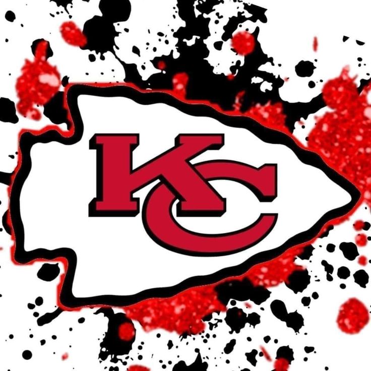 the kansas chiefs logo is splattered with blood