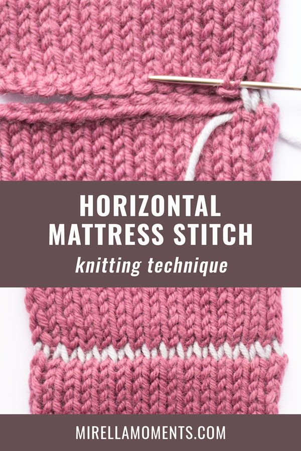 the horizontal crochet matress stitch is being worked on