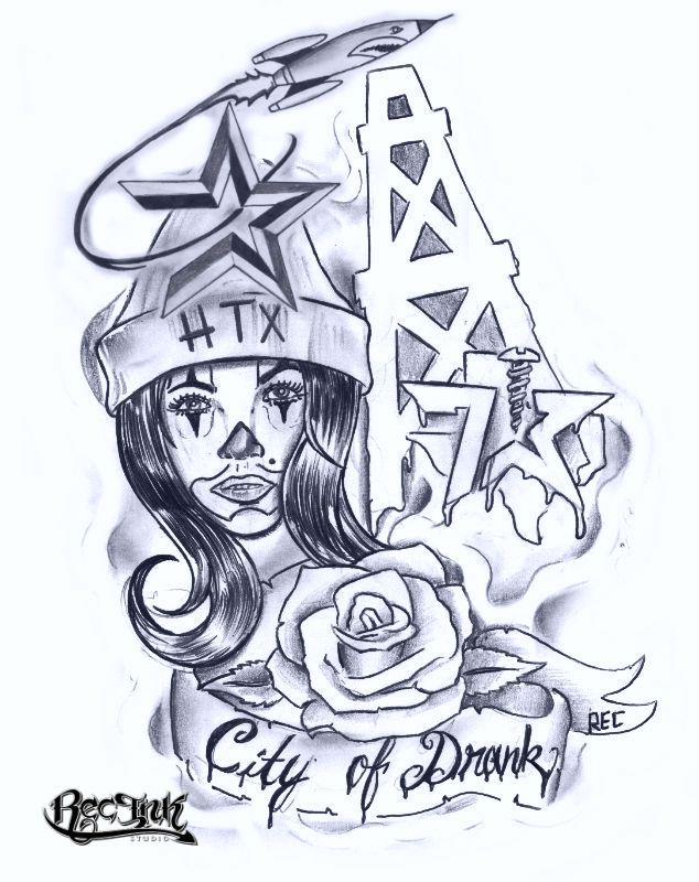 a drawing of a girl holding a rose with the eiffel tower in the background