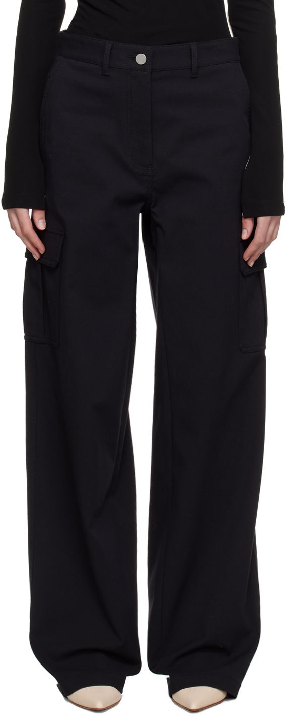 Stretch cotton- and nylon-blend twill trousers. · Belt loops · Four-pocket styling · Zip-fly · Cargo pockets at outseams Supplier color: Black 90s Style Icons, Black Wide Leg Trousers, Twill Trousers, Boho Aesthetic, Janet Jackson, Art Anime, Curator Style, Wide Leg Trousers, Style Icon