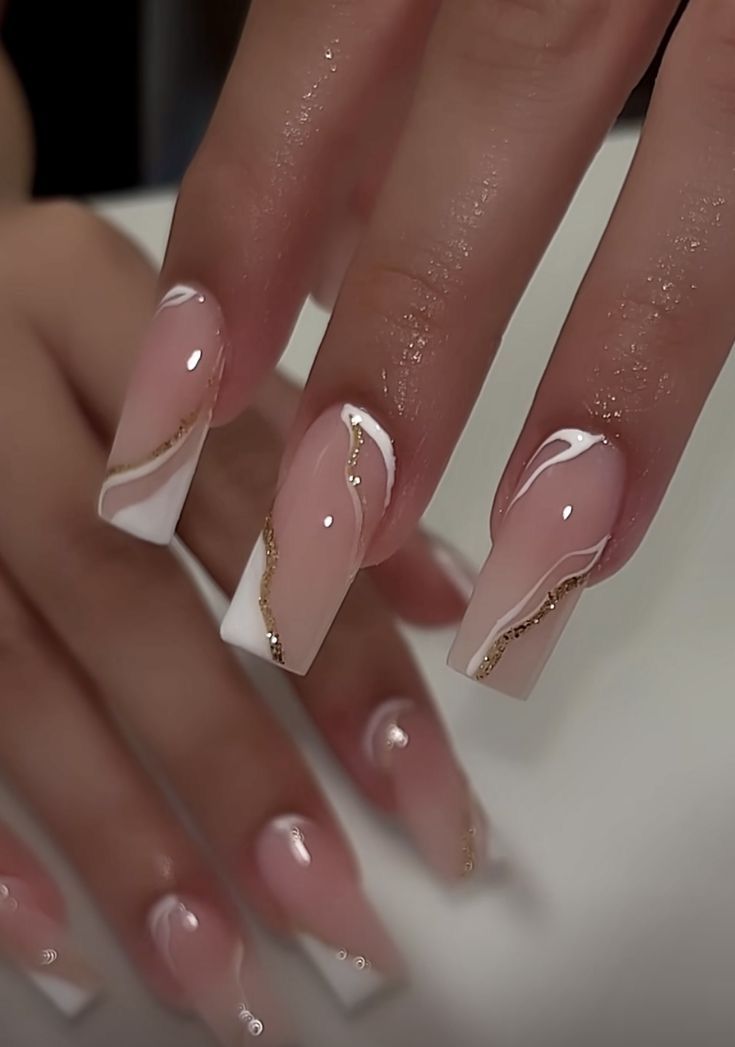 White Nails Aesthetic Vintage, Formal Nails Classy White, Homecoming Nails Coffin, Classy Baddie Nails Short, Simple Classy Baddie Nails, French Tip Acrylic Nails Long, Classy Graduation Nails, Famous Nails, Girly Acrylic Nails