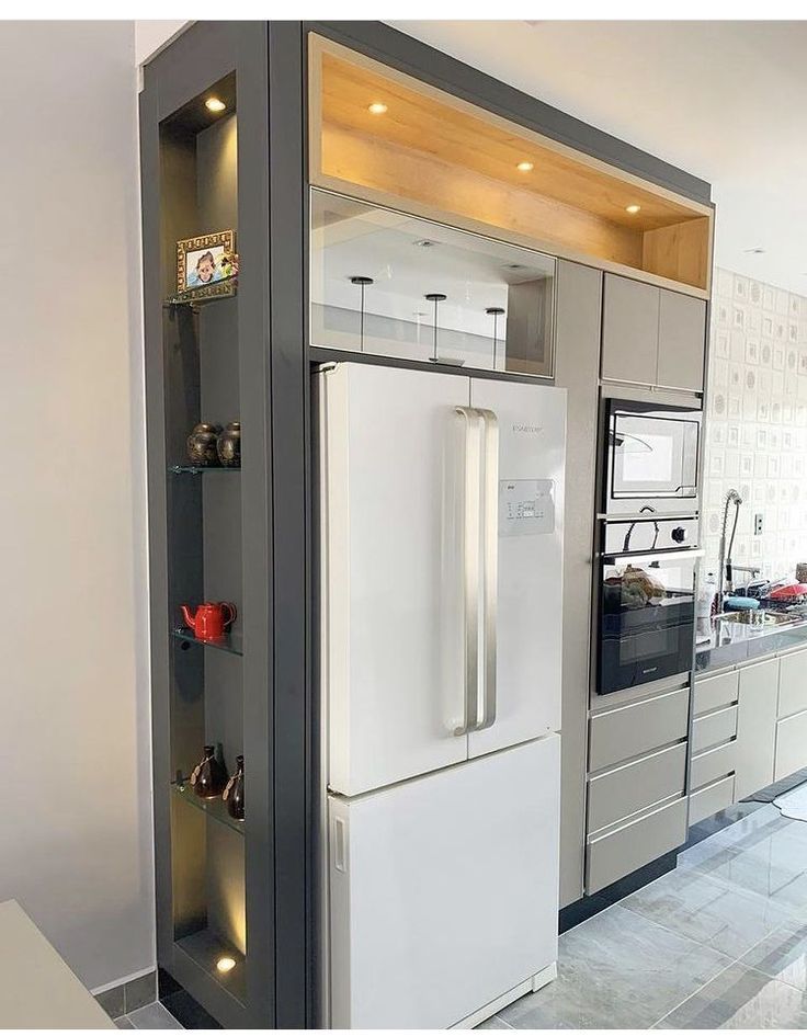 a white refrigerator freezer sitting inside of a kitchen